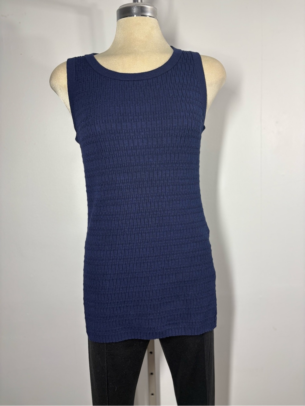 Hudson Jeans Navy Ribbed Sleeveless Knit Tank
